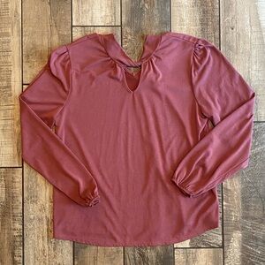 Green Envelope Mauve Long Sleeve Blouse